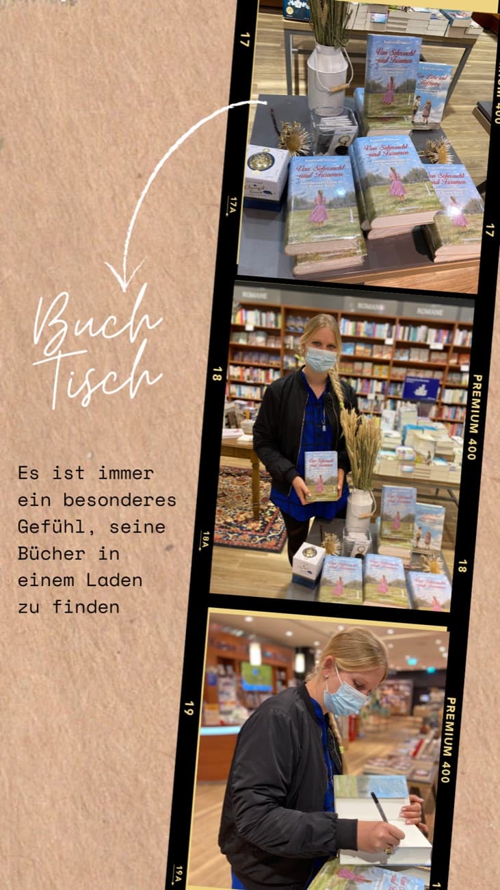 Büchertisch mit den Romanen
