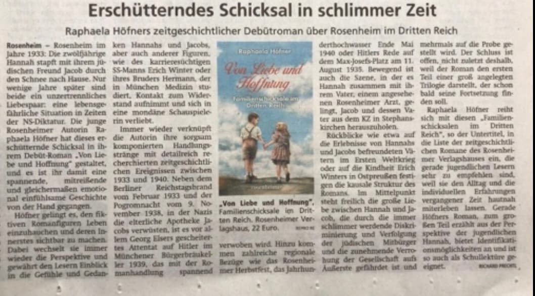 Zeitungsartikel über die Romane